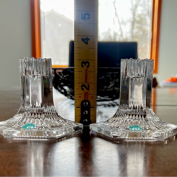Tiffany & Co. 1992 Lotus Comfort Collection Candlestick Holders Fine Crystal Set - Picture 7 of 8